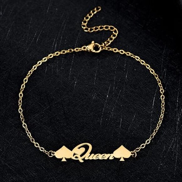 Royal Desire Queen of Spades Ankle Bracelet - Picture 2 of 3